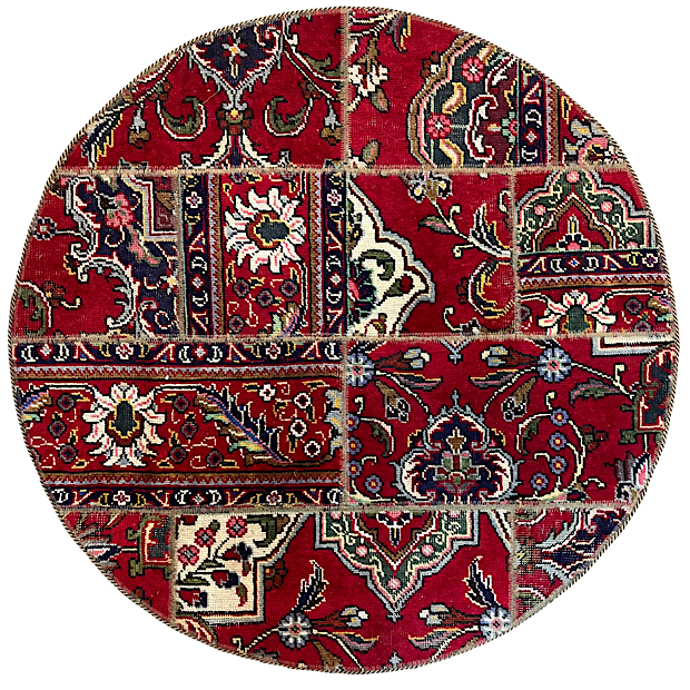 فرش چهل تیکه کلاژ قطر ۱۲۰