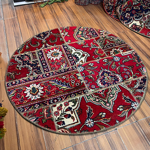 فرش چهل تیکه کلاژ قطر ۱۲۰