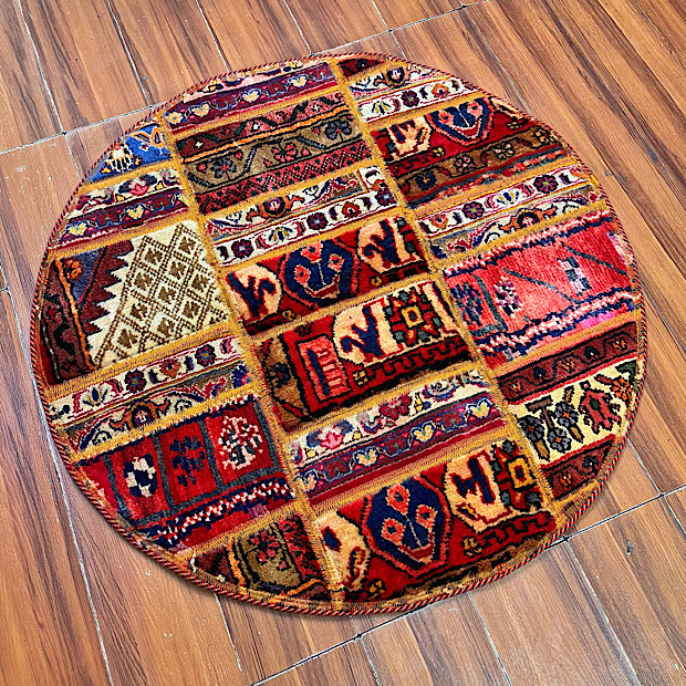 فرش چهل تیکه کلاژ گرد