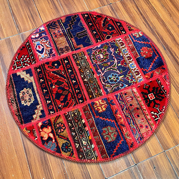 فرش چهل تیکه کلاژ گرد