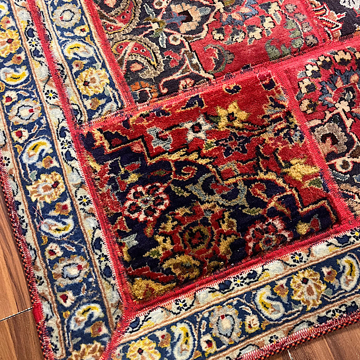 فرش کلاژ دستبافت / گالری هنری مانیار/چهل تیکه