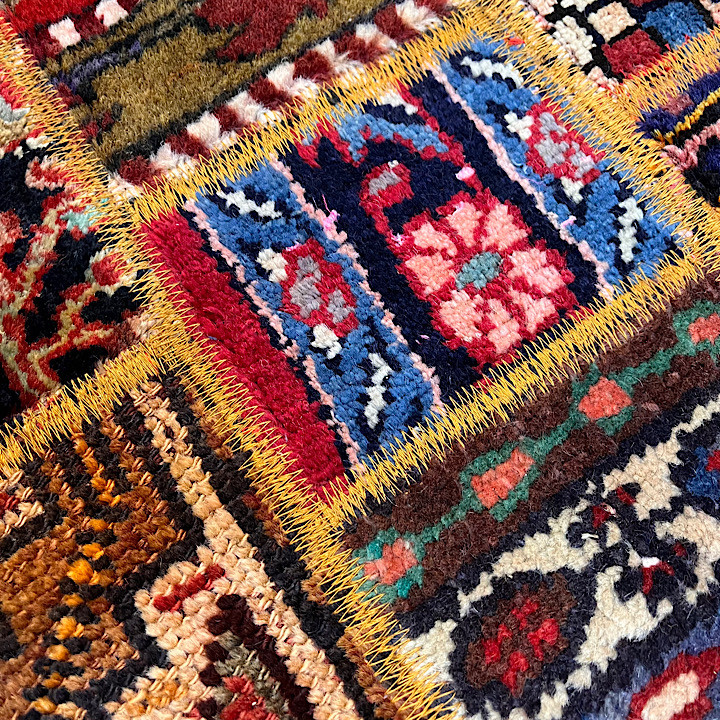 پادری نیم دایره فرش چهل تیکه کلاژ کد ۹۰۲