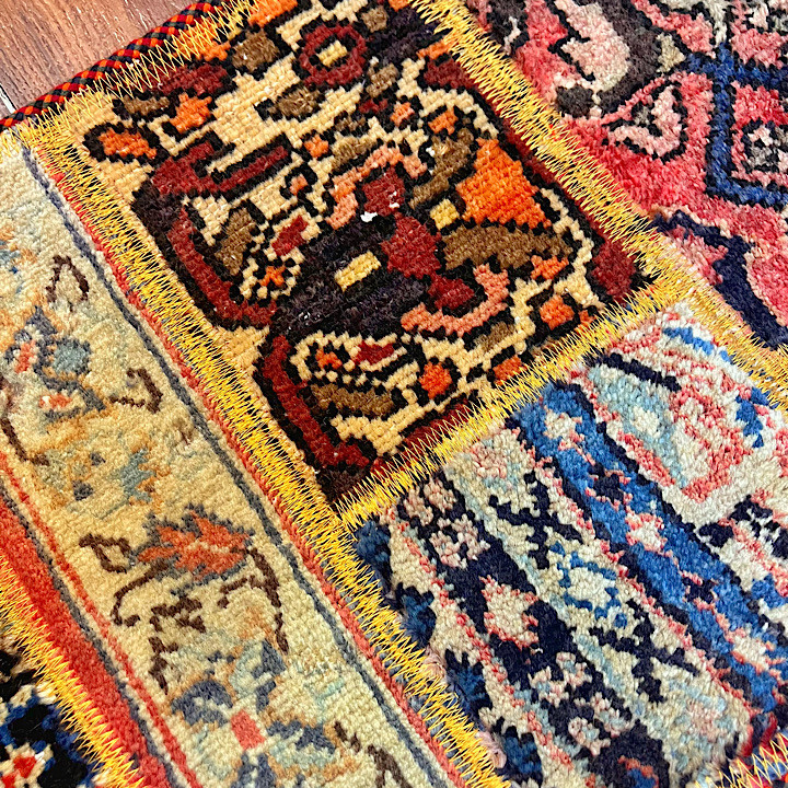 پادری نیم دایره فرش چهل تیکه کلاژ کد ۹۱۱
