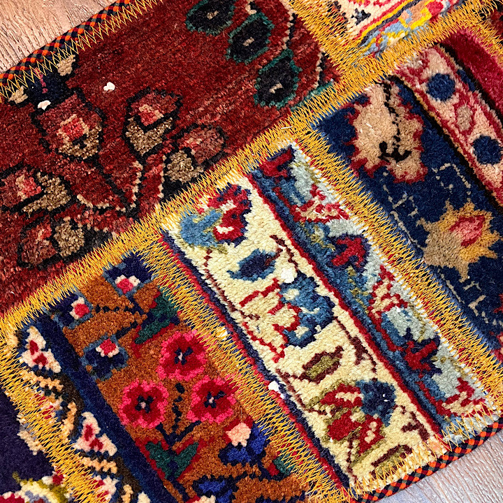 پادری نیم دایره فرش چهل تیکه کلاژ کد ۹۱۳
