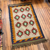 گلیم دستبافت پشمی دورو بافت