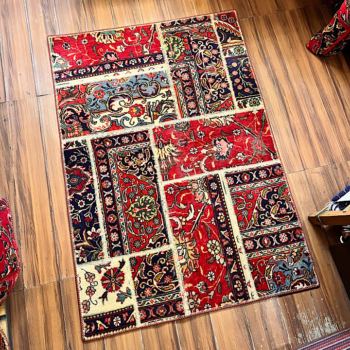 فرش دستبافت چهل تکه کلاژ کد 1040