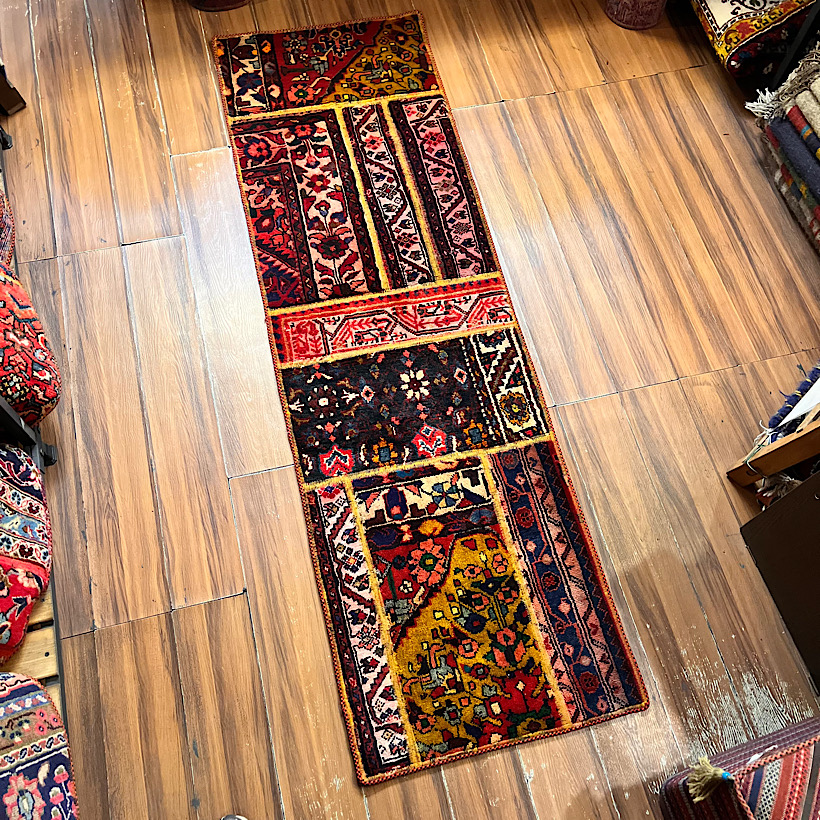 فرش چهلتیکه کلاژ کناره دستبافت