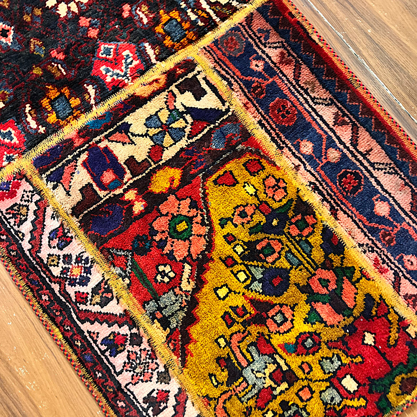 فرش چهلتیکه کلاژ کناره دستبافت