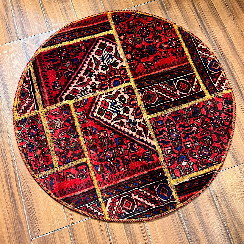 فرش چهل تیکه کلاژ گرد
