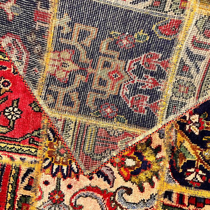 فرش چهل تیکه کلاژ ذرع و نیم