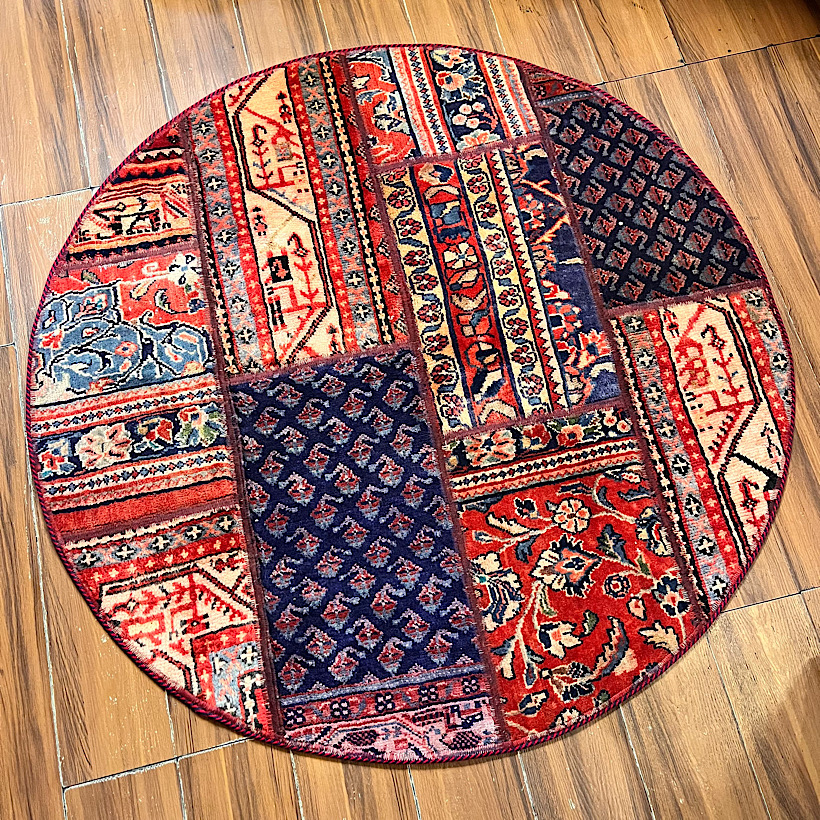 فرش چهلتیکه کلاژ گرد