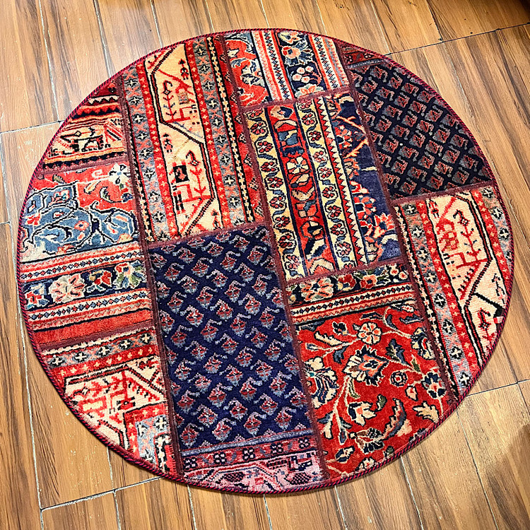 فرش چهلتیکه کلاژ گرد