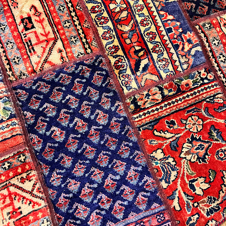 فرش چهلتیکه کلاژ گرد