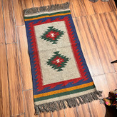 گلیم دستبافت پشمی دورو بافت