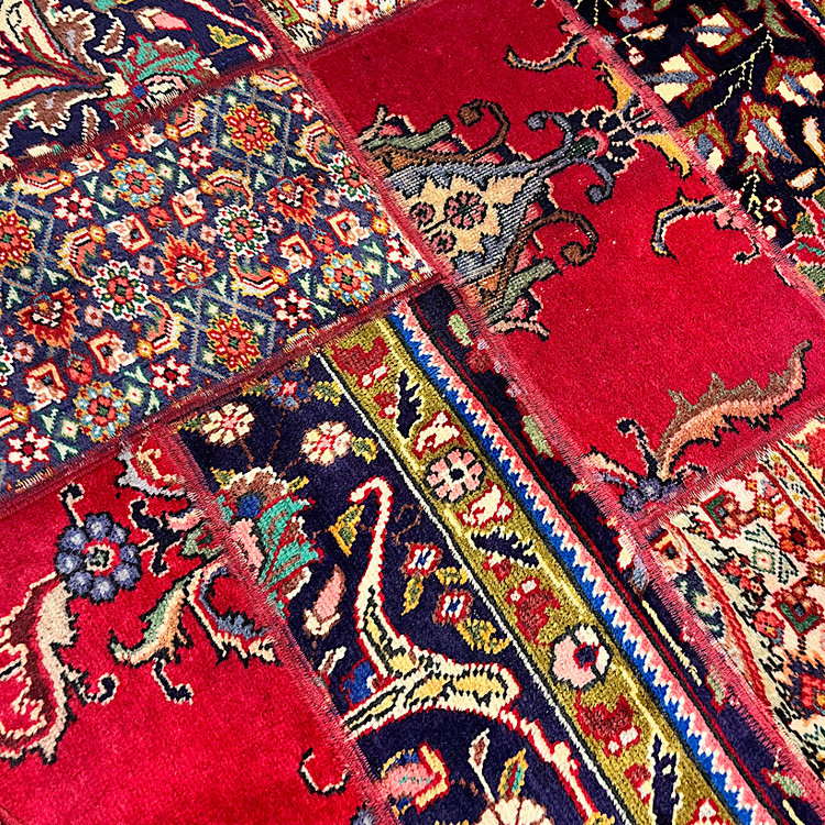 فرش گرد چهلتیکه کلاژ