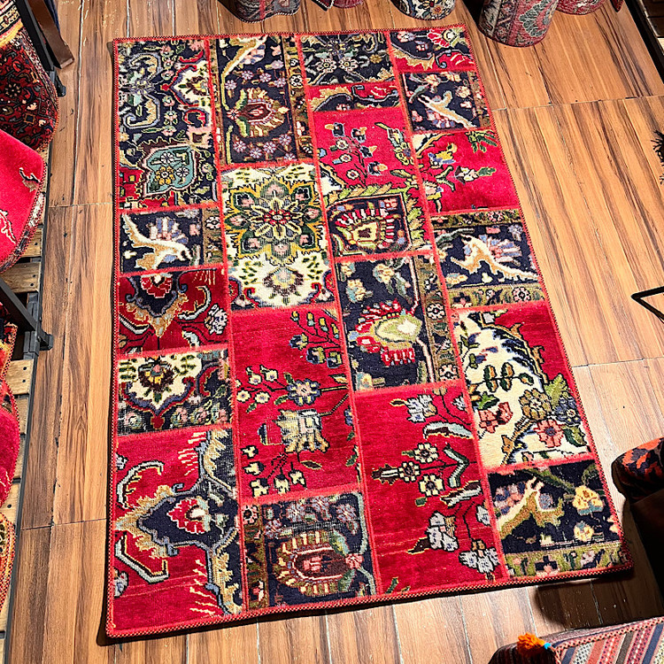 فرش چهلتیکه کلاژ دستبافت پچورک