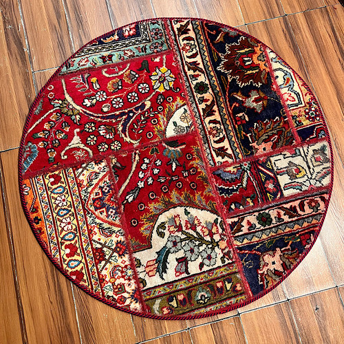 فرش چهلتیکه کلاژ گرد