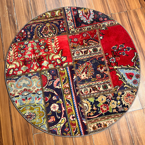 فرش گرد کلاژ چهلتیکه