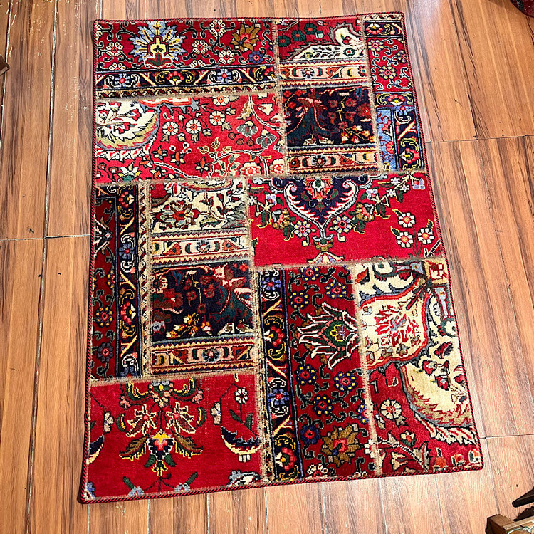 فرش چهلتیکه کلاژ دستبافت ذرع و نیم