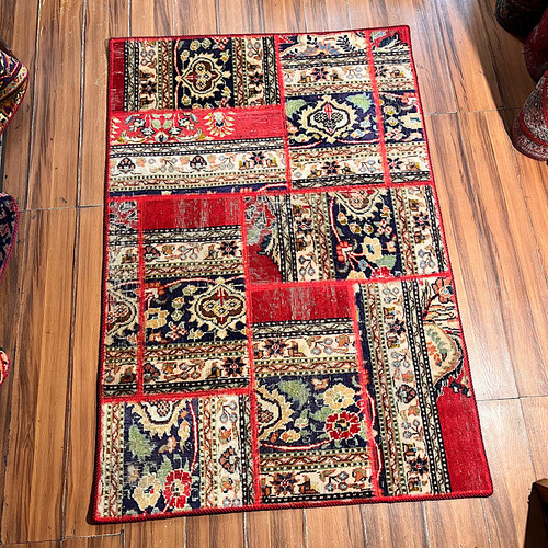 فرش چهل تیکه کلاژ ذرع و نیم وینتیجی