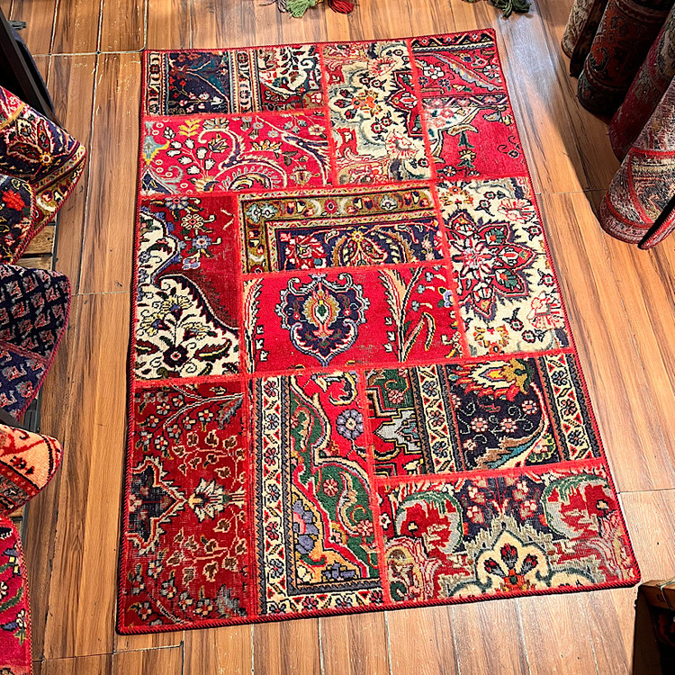 فرش چهلتیکه کلاژ وینتیج