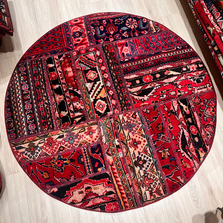 کلاژ فرش گرد قطر ۱۵۰ سانتی متر
