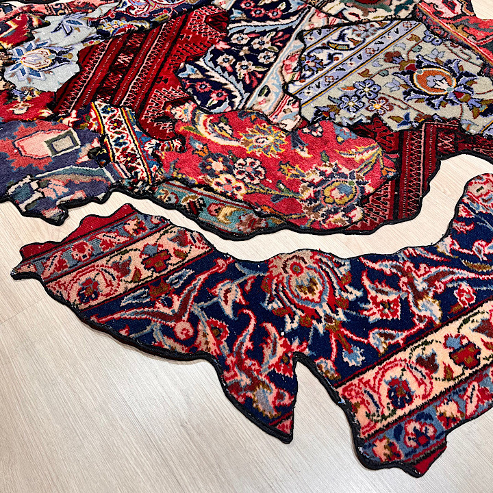 تابلو فرش دستبافت نقشه ایران چهلتیکه کد 1414